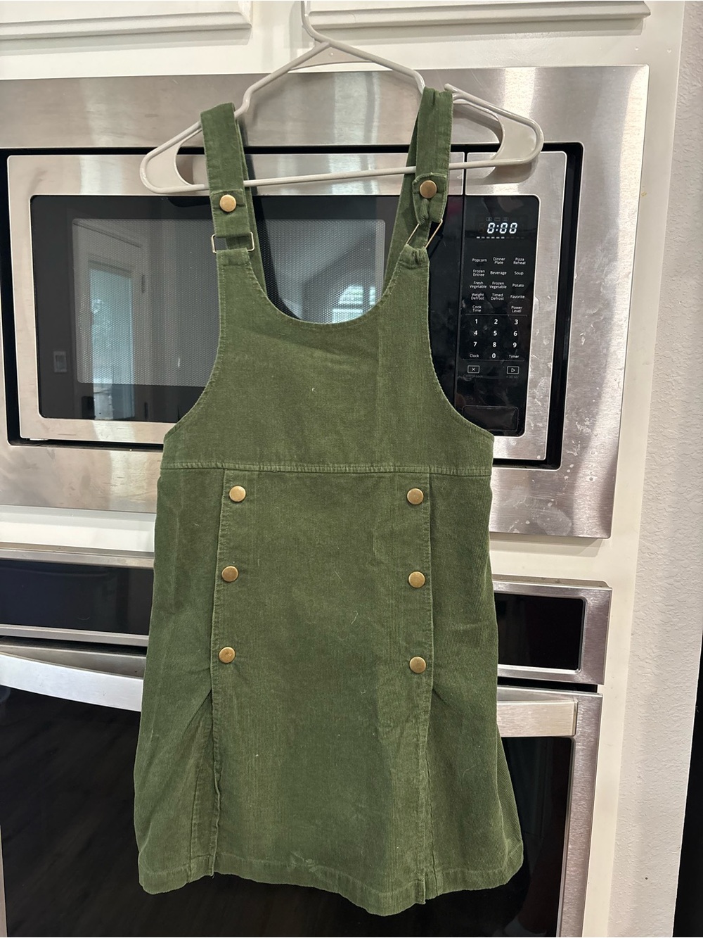 Bonnie Jean Olive Green Corduroy Pinafore